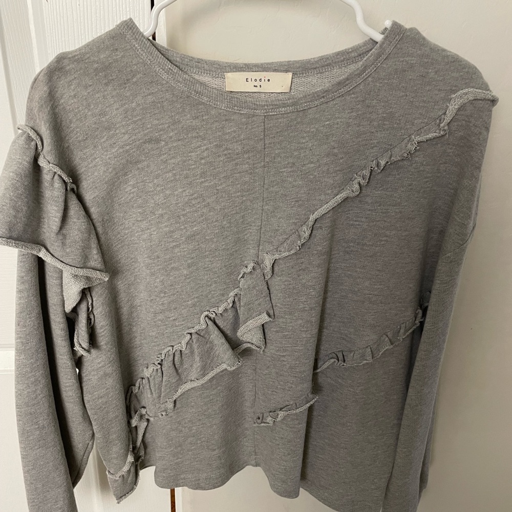 Elodie, Women’s Ruffled Sweater, Size Small
